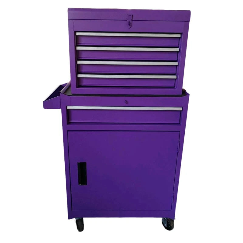 2 - in - 1 Rolling Tool Chest, 5-Drawer Tool Storage Cabinet with Wheels, Adjustable Shelf, Tool Box Organizer for Garage Warehouse Workshop