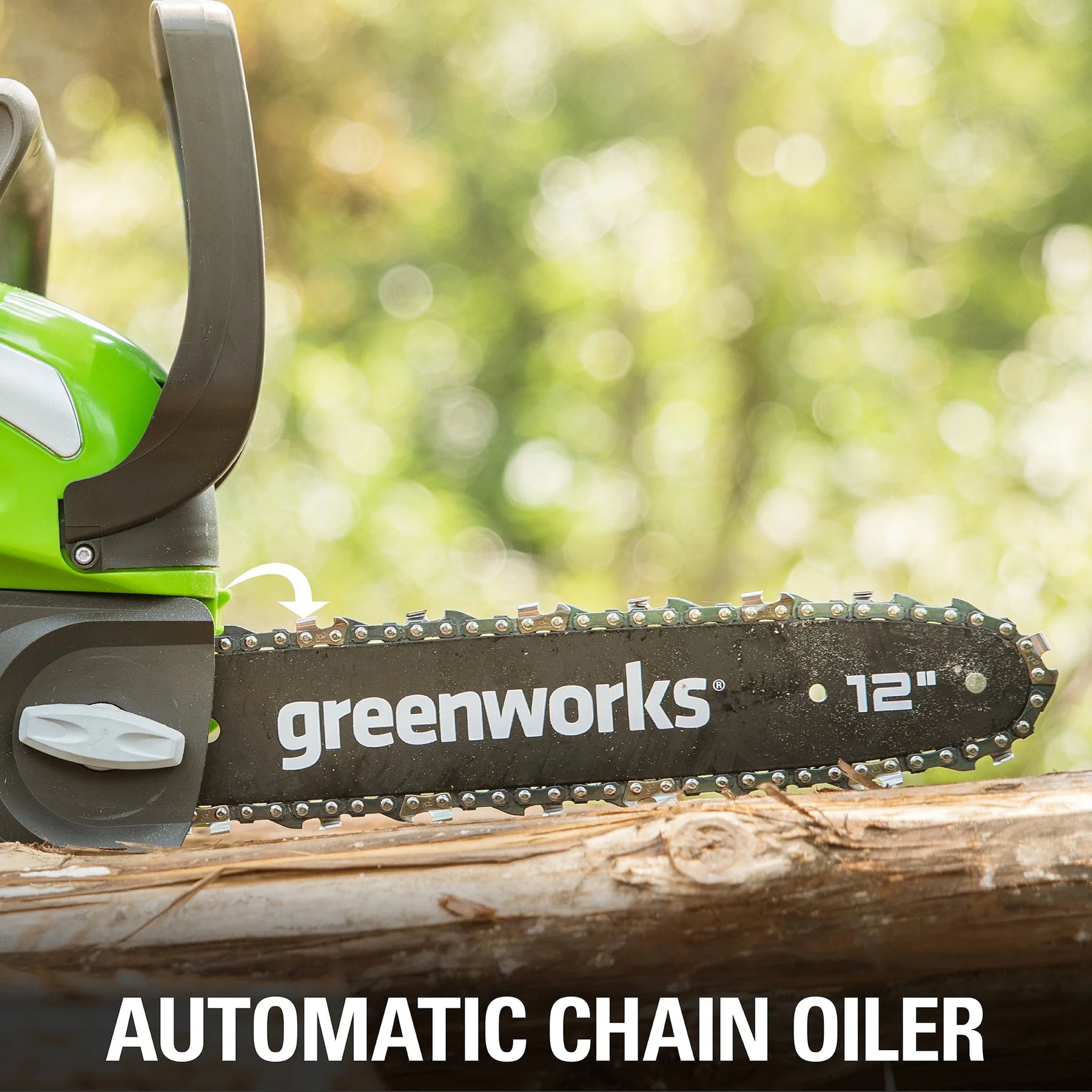 Greenworks 40V 12" Cordless Chainsaw with 2.0 Ah Battery & Charger, 20262