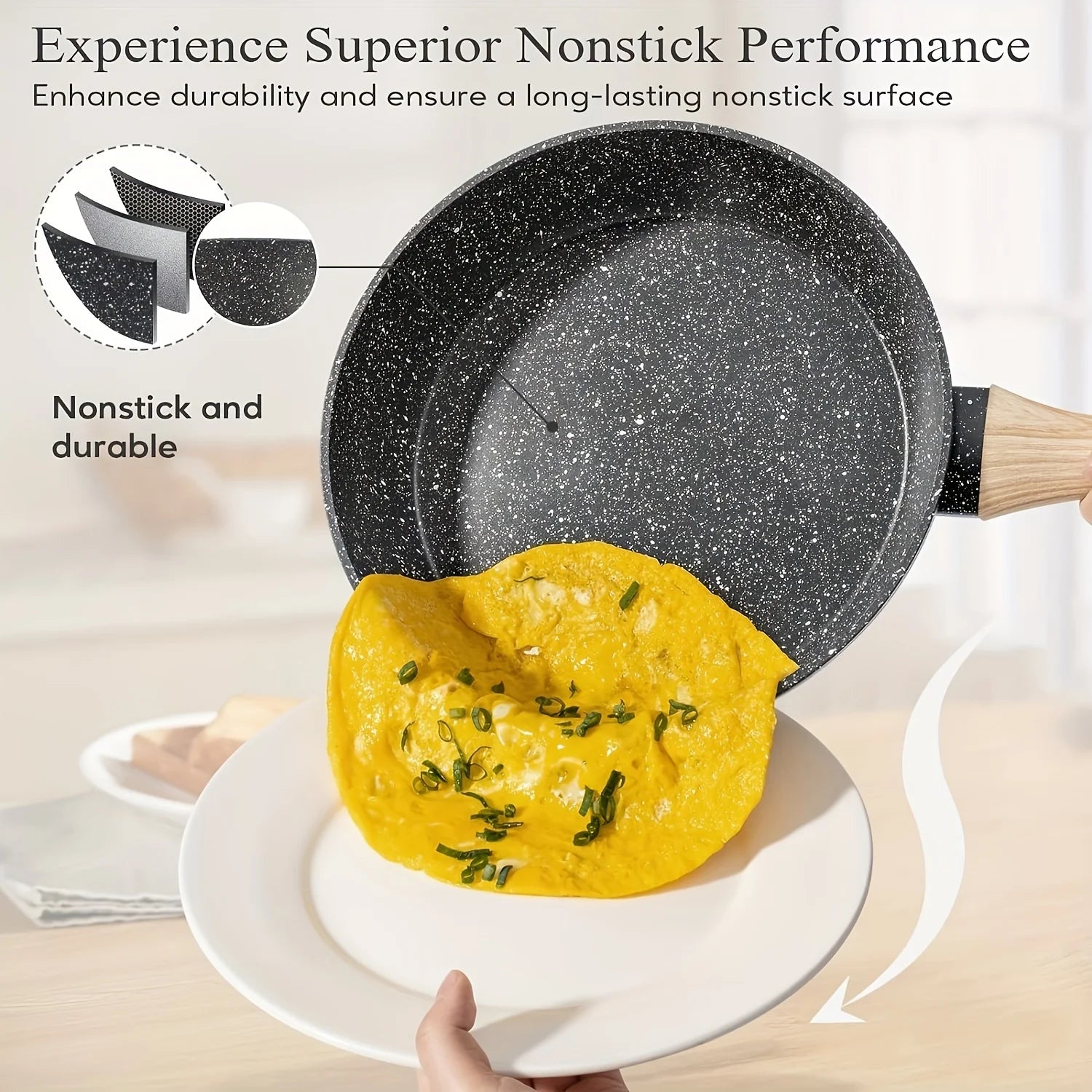 Non - Stick 12 POTS and Pans Set, Cookware Set, Including Frying Pan, Steamer, Silicone Spatula and Tongs - Granite Cooking Set (Black)
