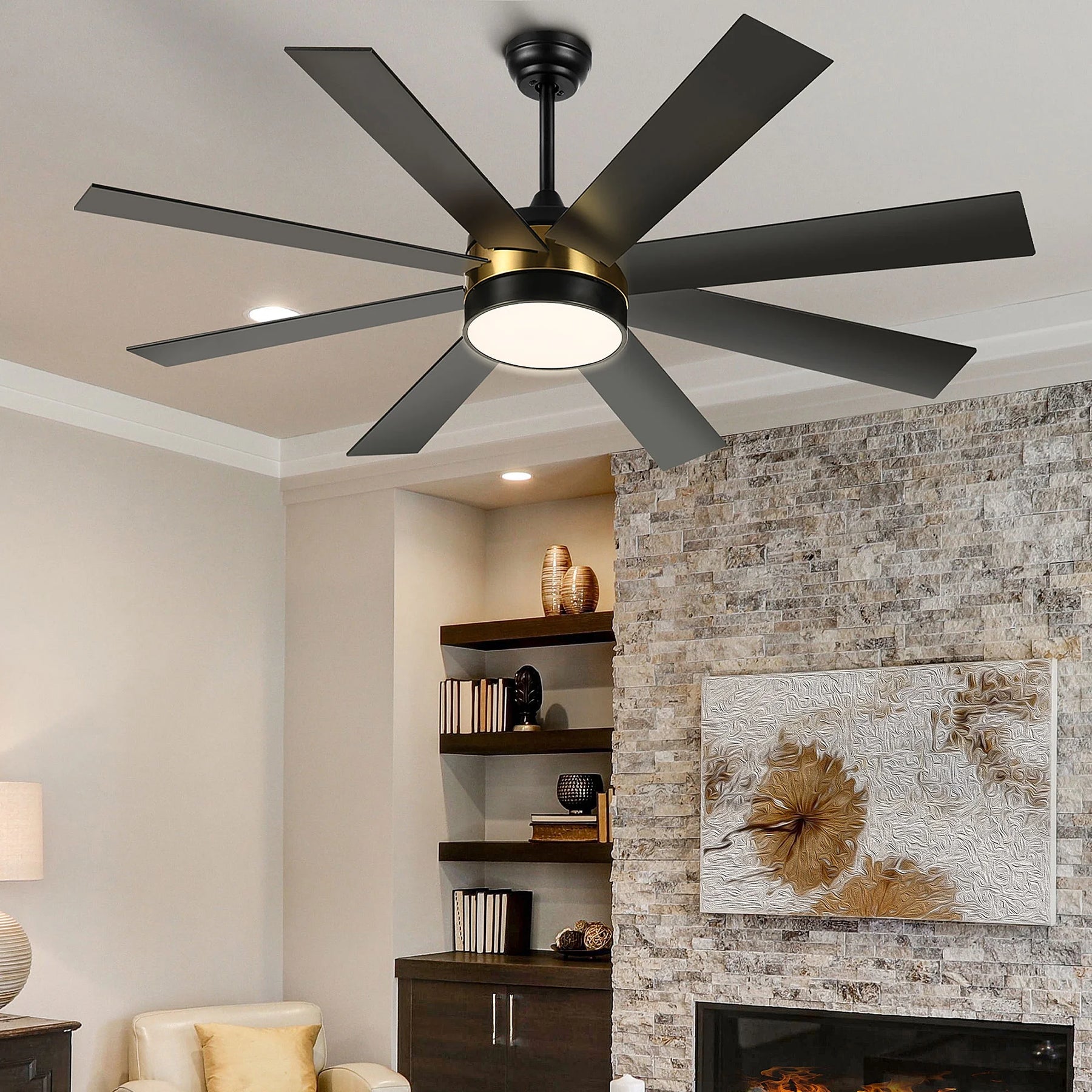 Dextrus 60 in Modern LED Outdoor/ Indoor Ceiling Fan with Remote Control