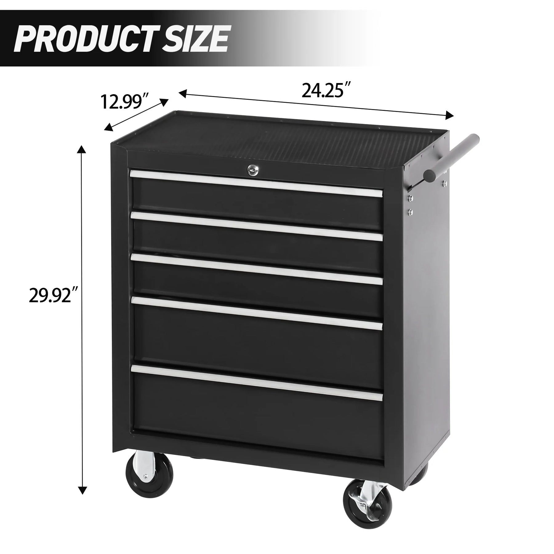 5-Drawer Rolling Tool Chest Tool Storage Cabinet with Wheels Tool Organizer Box