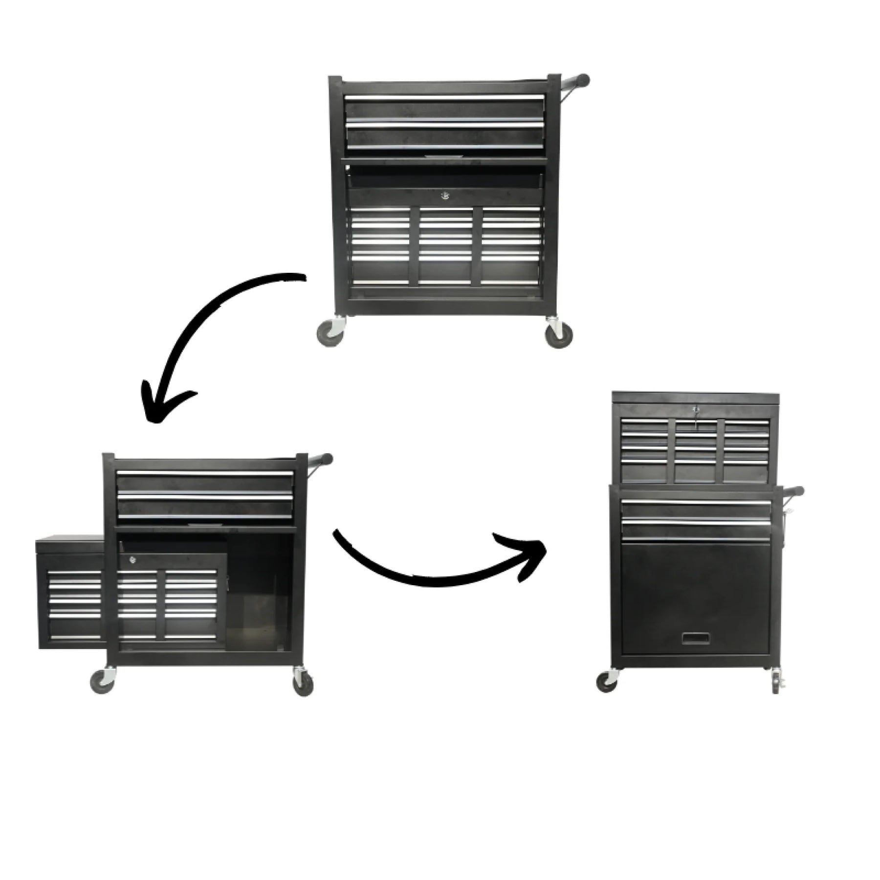 8 Drawer Large Capacity Rolling Toolbox, Detachable Cabinet Storage Tool Chest with Wheels, Tool Storage Cabinet with Lock for Workshop Garage