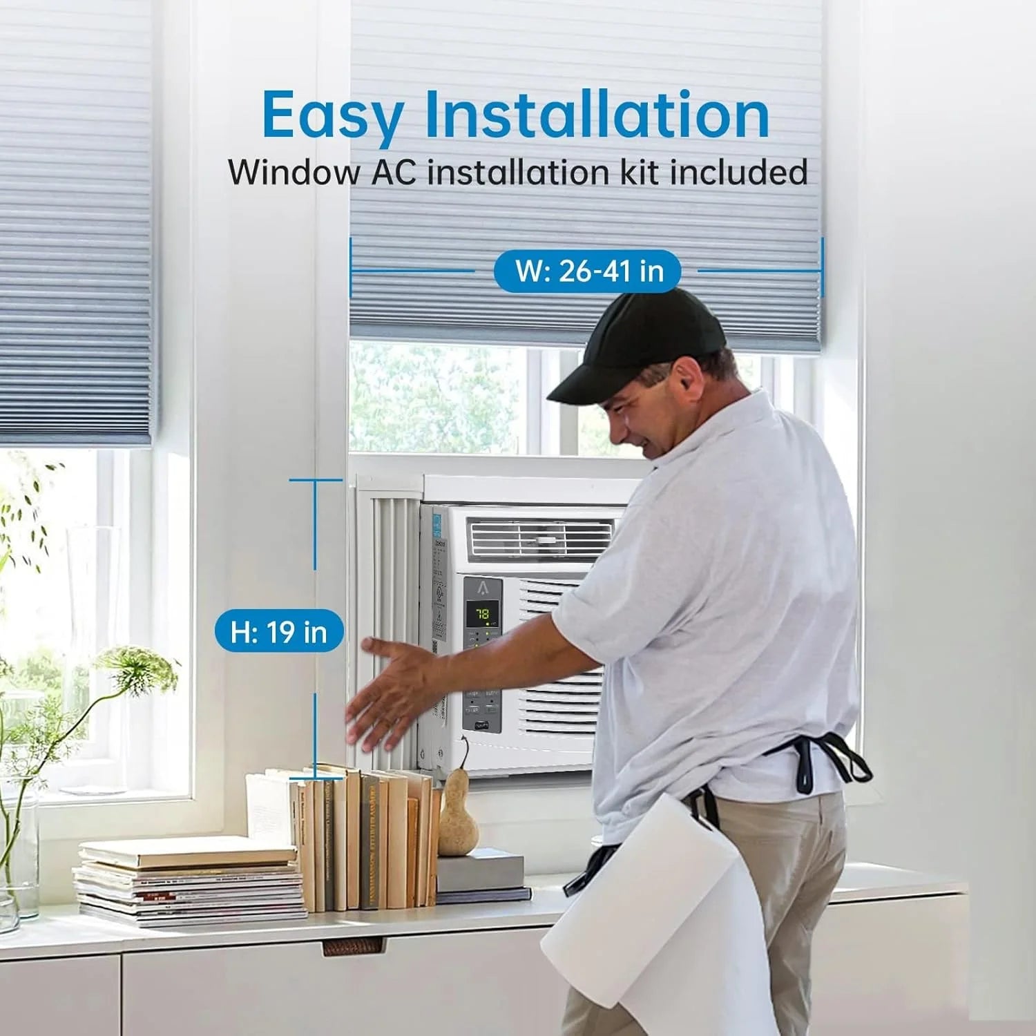GAOMON Smart 6000 BTU Window Air Conditioner - WiFi - Enabled AC with Remote & App Control, Timer, Sleep Mode, Easy Install Kit, Cools Rooms up to 350