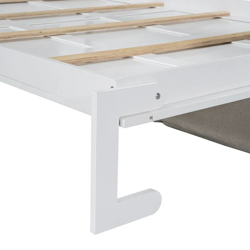 Queen Murphy Bed with Sofa - 2 - in - 1 Design, Storage Solutions & Dual - Piston Mechanism