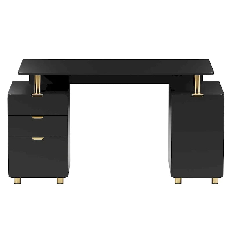 Contemporary Executive Floating Desk with 3 Drawers and Stylish Work Surface