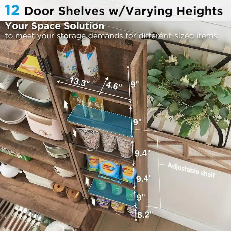 72 - Inch Tall Farmhouse Kitchen Pantry Cabinet - Stylish Storage Cupboard