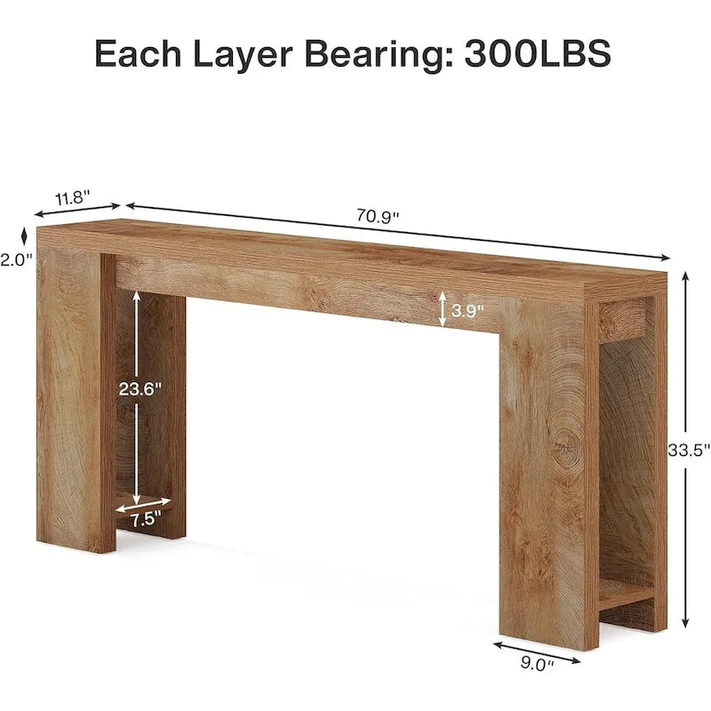 70.9 - Inch Console Sofa Table for Living Room, Entryway, and Hallway