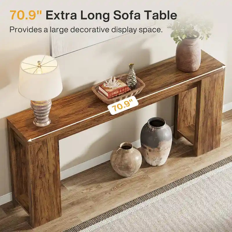 70.9 - Inch Console Sofa Table for Living Room, Entryway, and Hallway