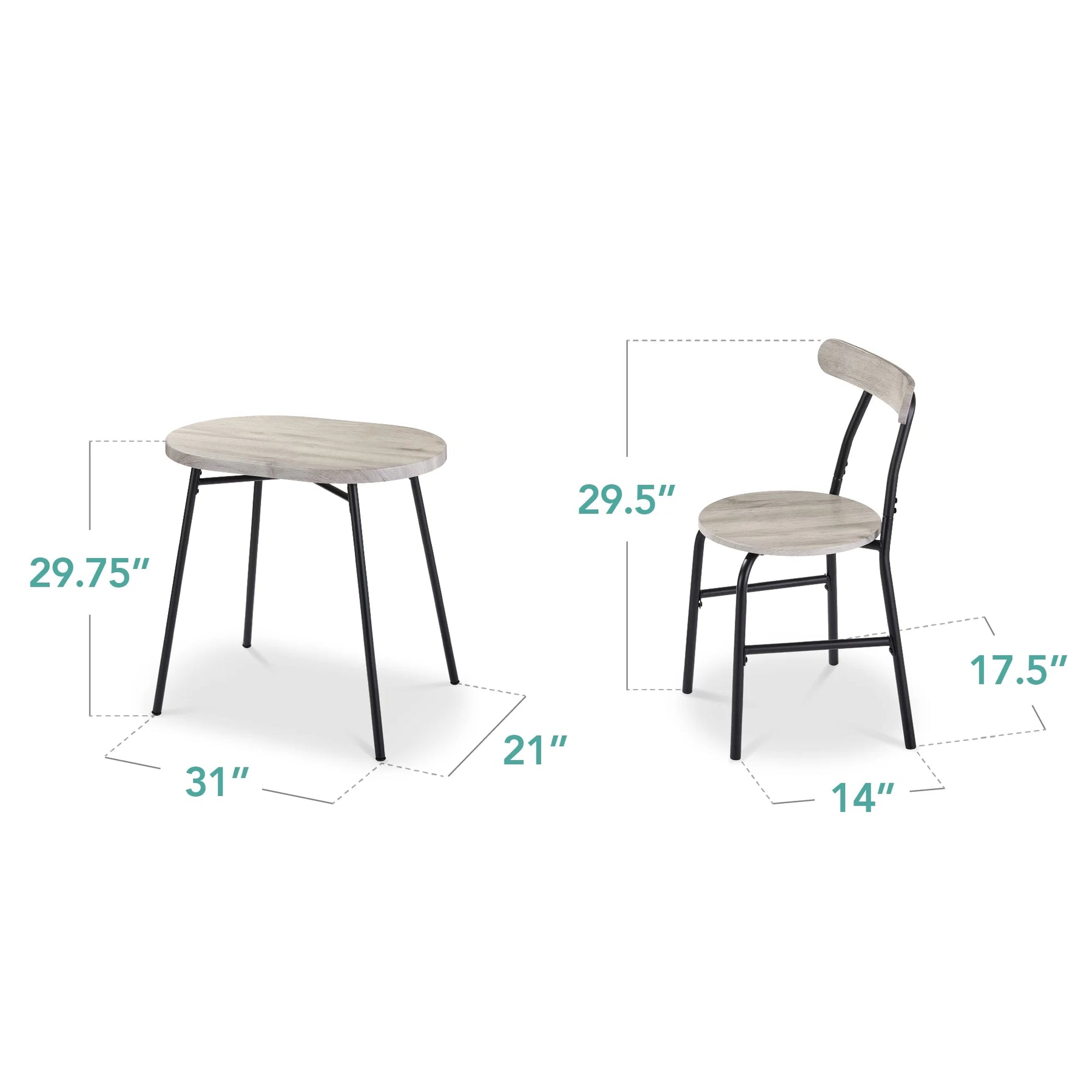 Best Choice Products 3 Piece Modern Oval Dining Table Set, Small Kitchen Dinette W/ 2 Chairs Black/Black