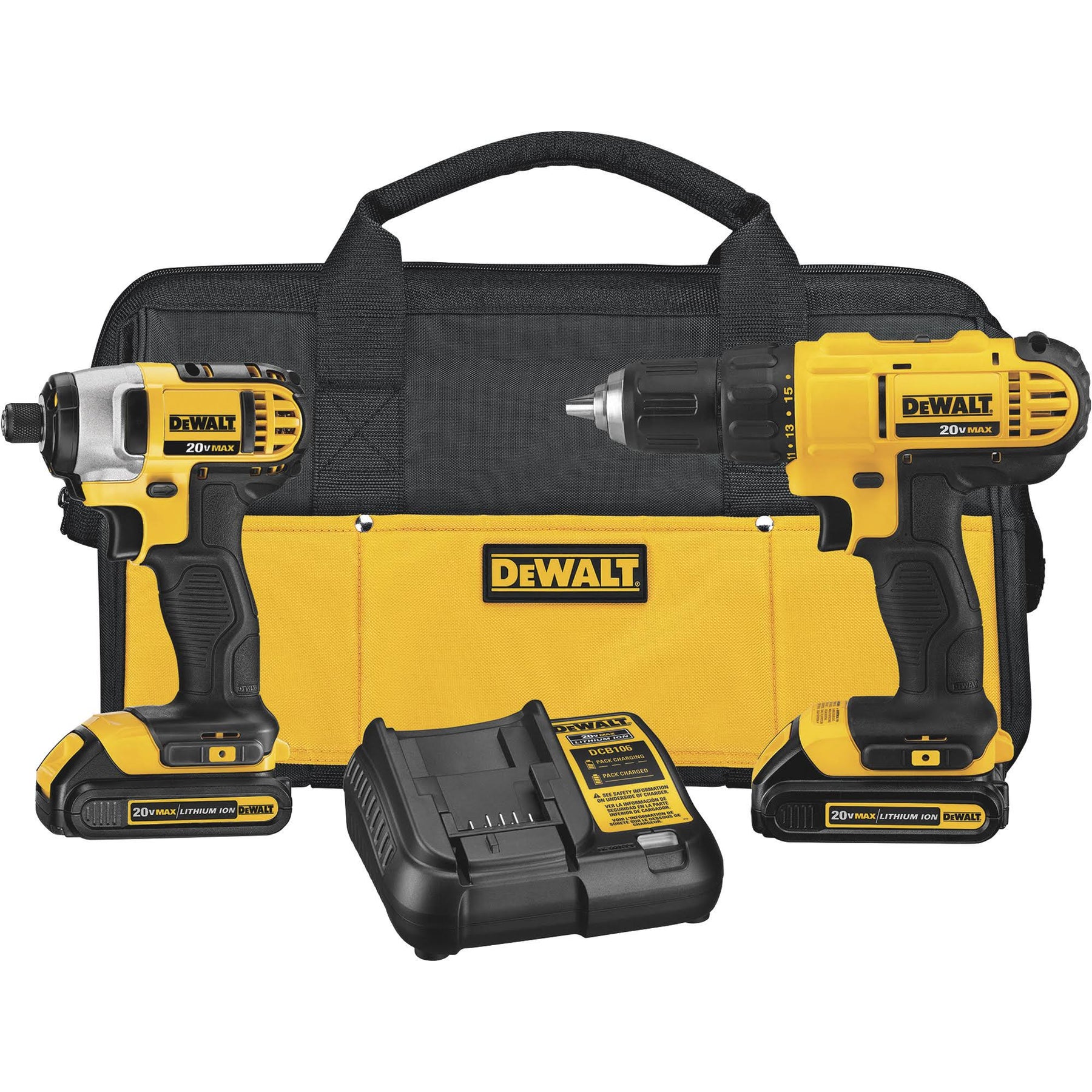 DeWalt DCK240C2 20 - Volt Cordless Lithium Ion Drill Driver and Impact Driver Kit