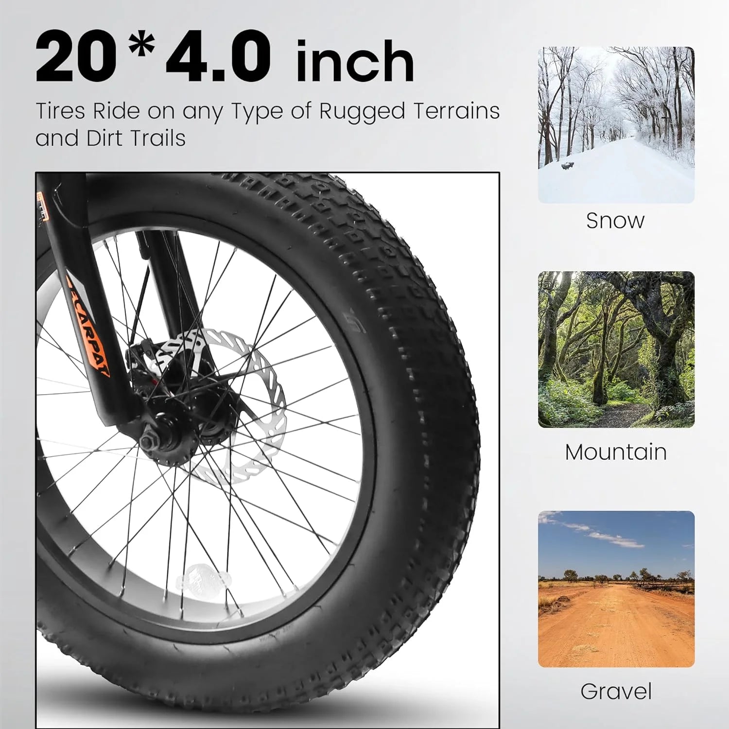 20 in Mountain Bike for 7 - 15 Years Old, 7 Speed Kids Bike with High Carbon Steel Frame, Fat Tire and Dual Disc Brake, Front Suspension Mountain