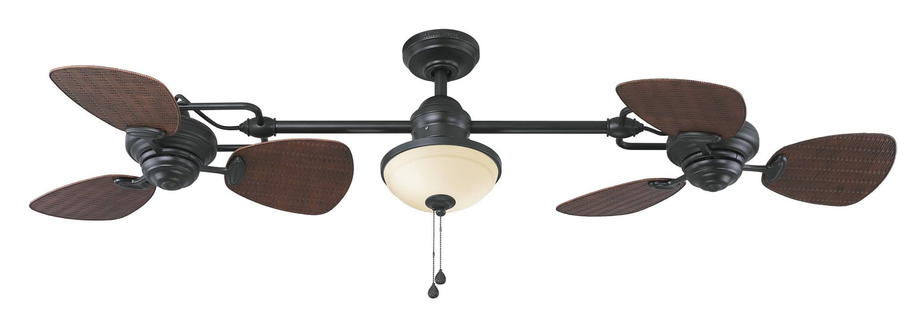 Harbor Breeze Twin Breeze II 74 - in Oil - Rubbed Bronze Outdoor Downrod Ceiling Fan