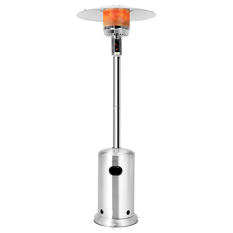50,000 BTU Propane Patio Heater, Standing Stainless Steel Outdoor Heater with Wheels, Triple Protection, CSA Certified for Deck & Commercial