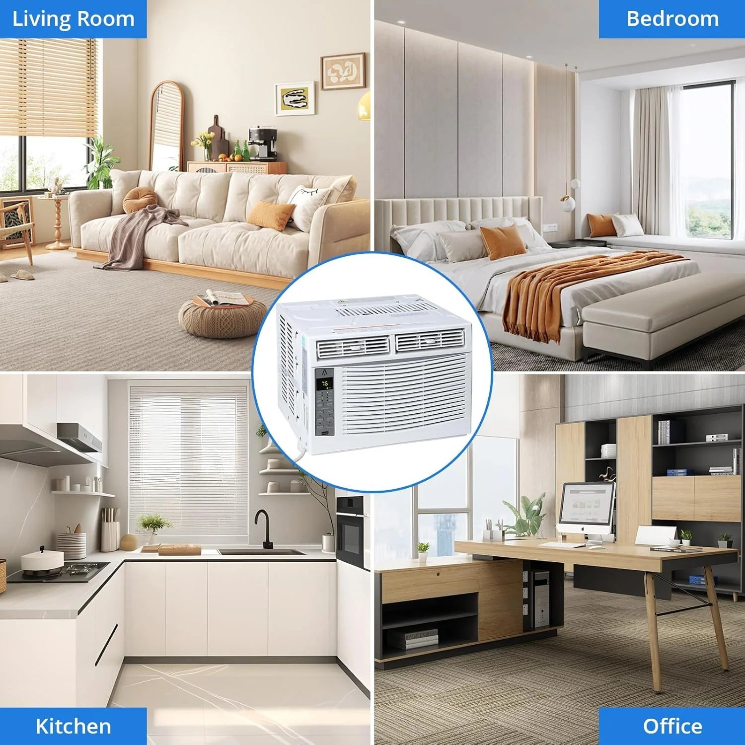 GAOMON Smart 6000 BTU Window Air Conditioner - WiFi - Enabled AC with Remote & App Control, Timer, Sleep Mode, Easy Install Kit, Cools Rooms up to 350