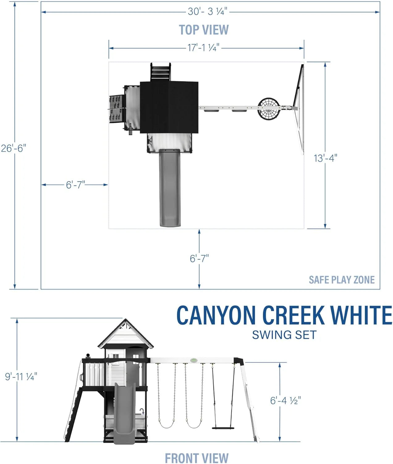 Backyard Discovery Canyon Creek Cedar Wood Swing Set with Wave Slide, Clubhouse, Play Kitchen, Picnic Area, Swings and Rock Wall