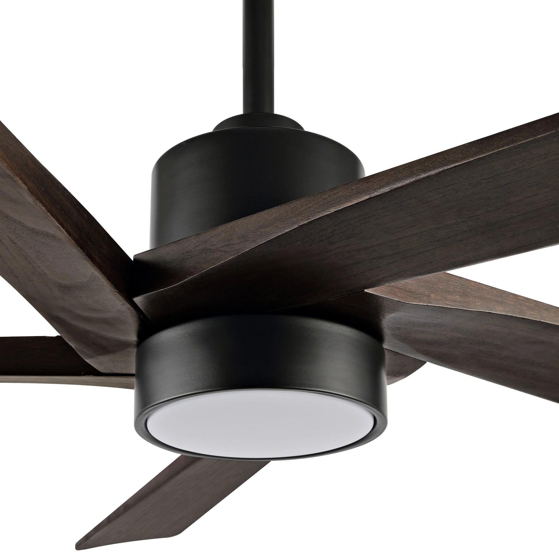 WINGBO 54 DC Ceiling Fan with Lights and Remote Control, 5 Reversible Carved Wood Blades Brass/Black