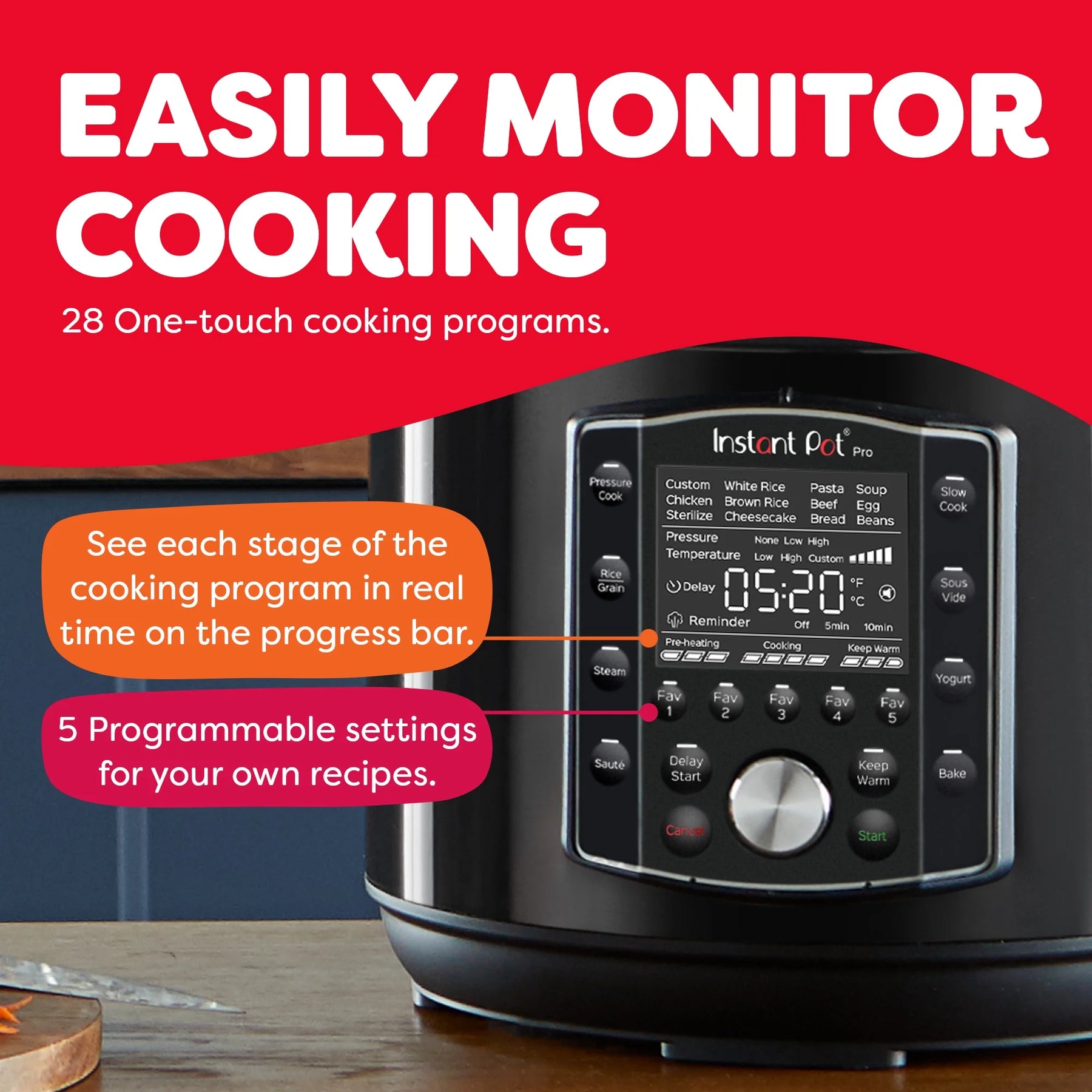 Instant Pot Pro 8 - Quart Electric Pressure Cooker, 10 - in - 1 Slow Cooker, Rice/Grain Cooker, Steamer, Saut, Sous Vide, Yogurt Maker, Sterilizer and