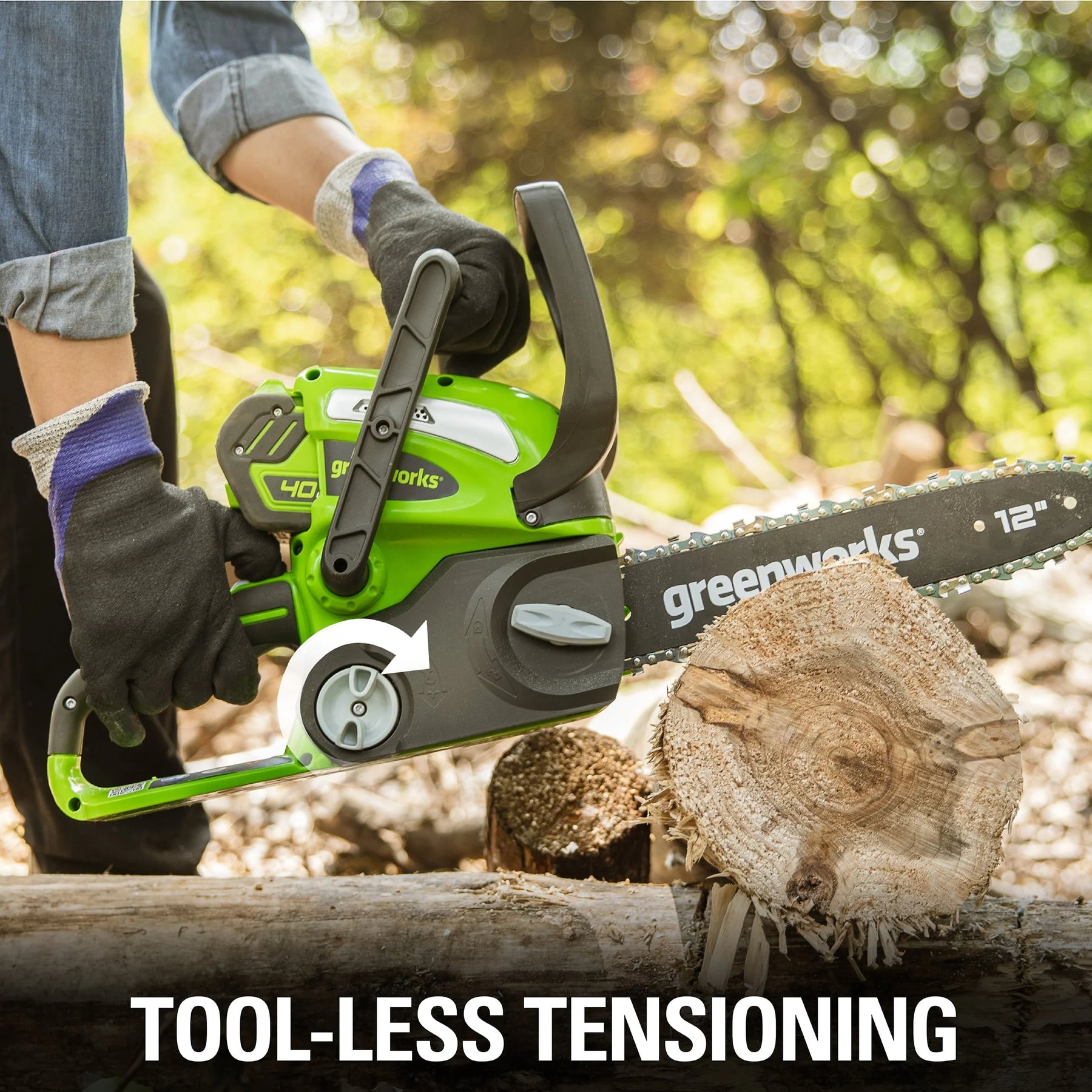 Greenworks 40V 12" Cordless Chainsaw with 2.0 Ah Battery & Charger, 20262