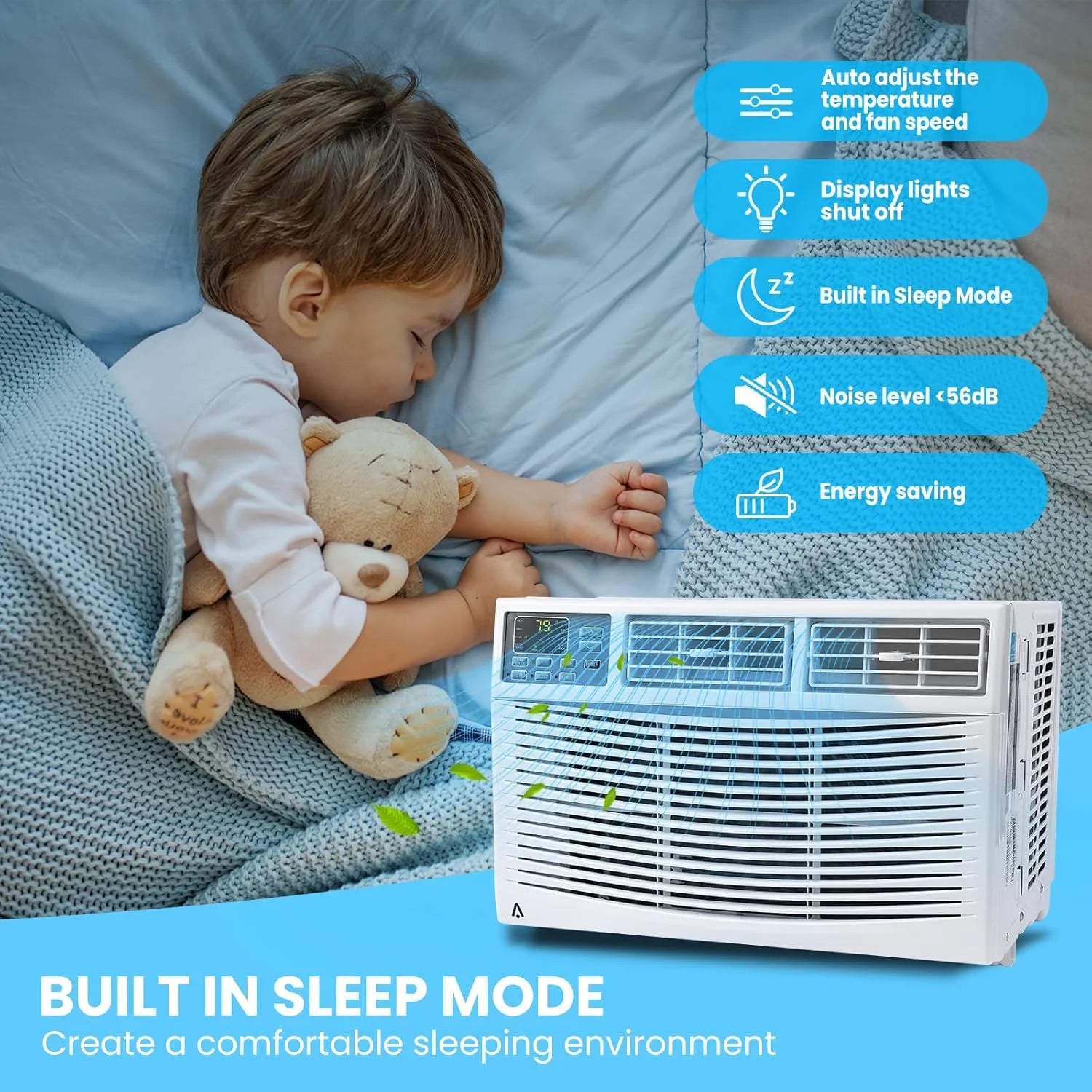 M Optimized 12000BTU Window Air Conditioner with Wi - Fi Enabled, Remote Control, Air Conditioner Window Unit Cooling up to 550sq.ft, 115V Window AC