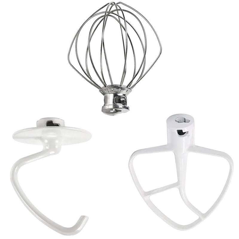 Stand Mixer Attachments 3-Piece Kit - REPLACE for Kitchen Aid Accessories K45ww Wire Whip K45dh Dough Hook K45b Coated Flat at MechanicSurplus.com