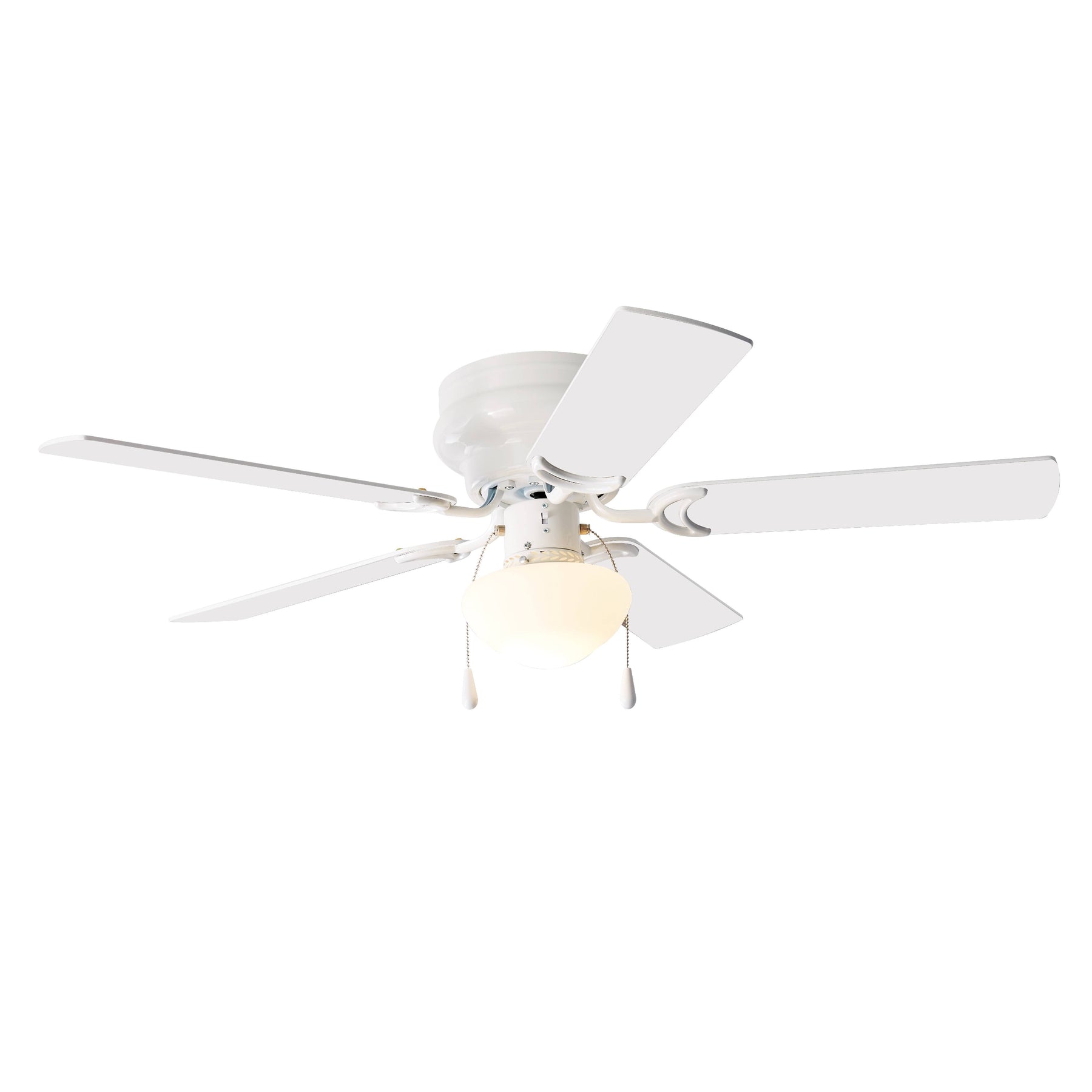 Mainstays Hugger Indoor Ceiling Fan with Light Kit 5 - Blades Reverse Airflow - White - 52 in