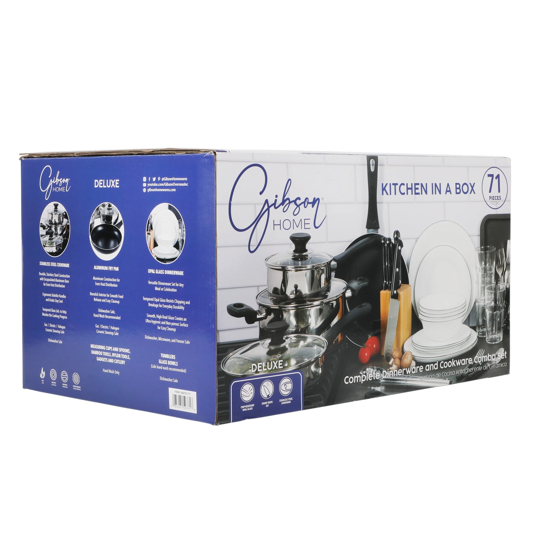 Gibson Home 71 Piece Stainless Steel Silver Cookware Combo Set
