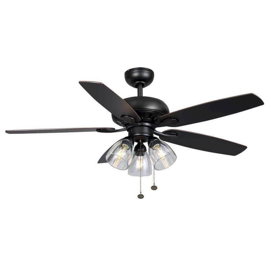 Hampton Bay Rockport 52 in. LED Brushed Nickel Ceiling Fan with Light