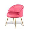 Monibloom Velvet Accent Chair, Modern Upholstered Single Sofa Side Chair, Comfy Barrel Club Living Room Armchair with Golden Metal Legs