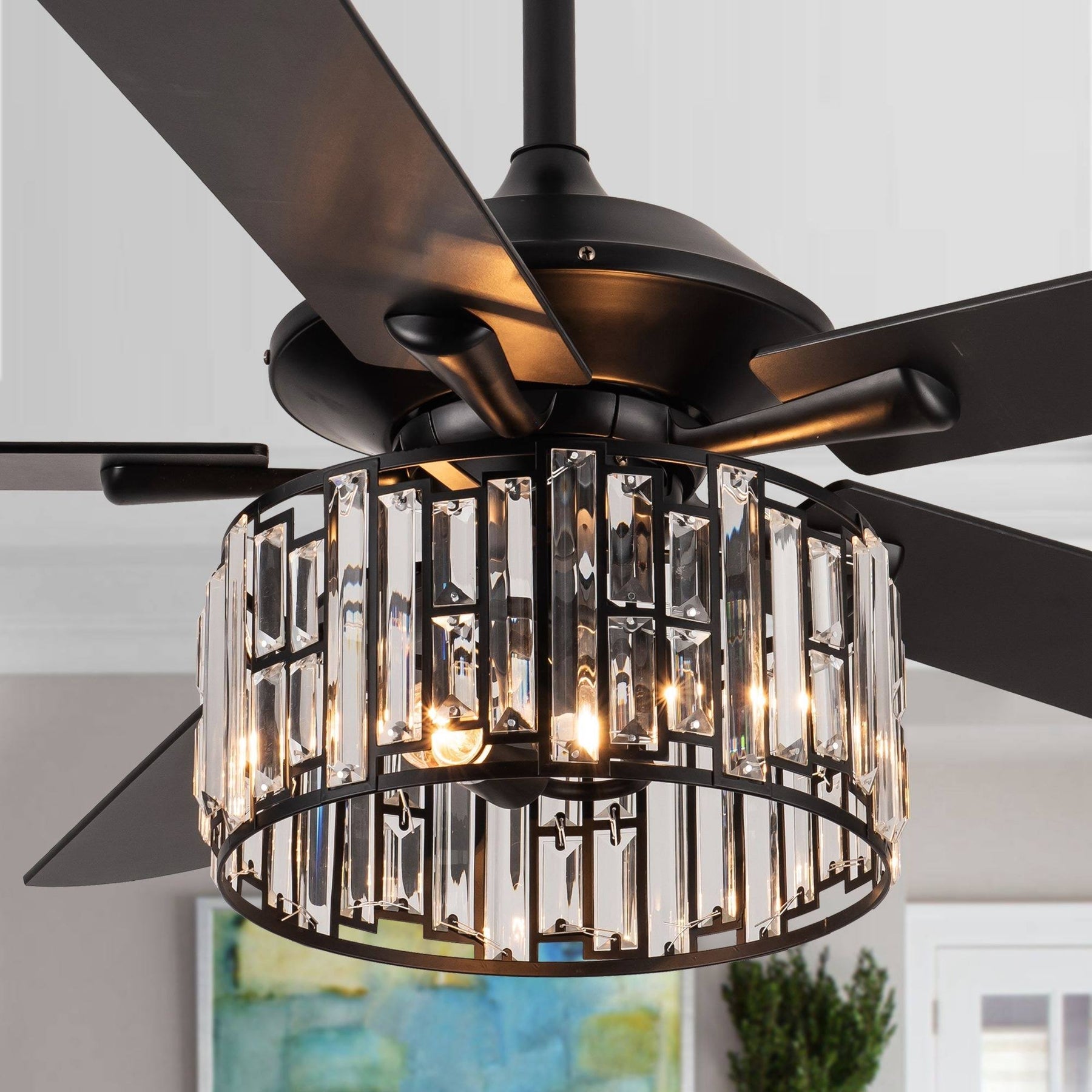 TRM 52" 5 - Blade Plywood Ceiling Fan with Remote - Matte Black