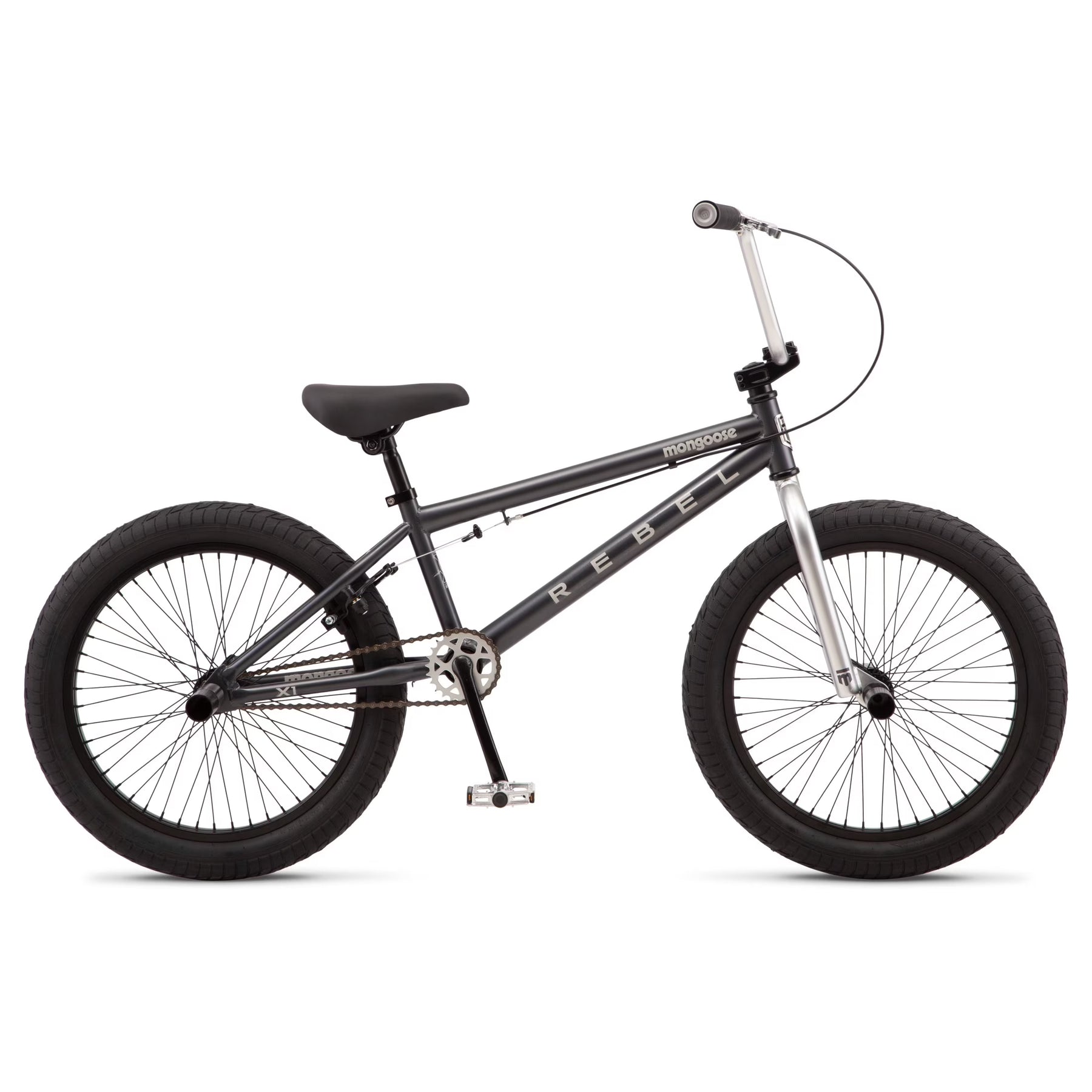 Mongoose Rebel X1 BMX Bike, 20 - In. Wheels, Kids Ages 7 - 14 Years, Gray Child Bicycle