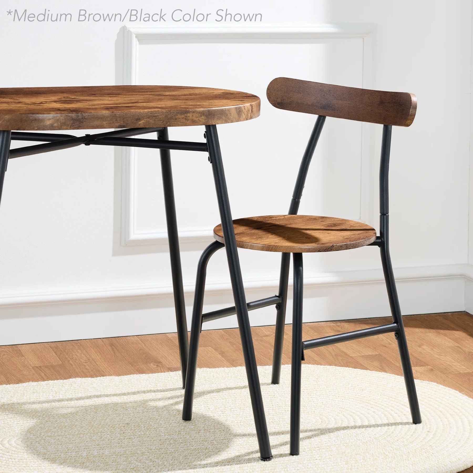 Best Choice Products 3 Piece Modern Oval Dining Table Set, Small Kitchen Dinette W/ 2 Chairs Black/Black