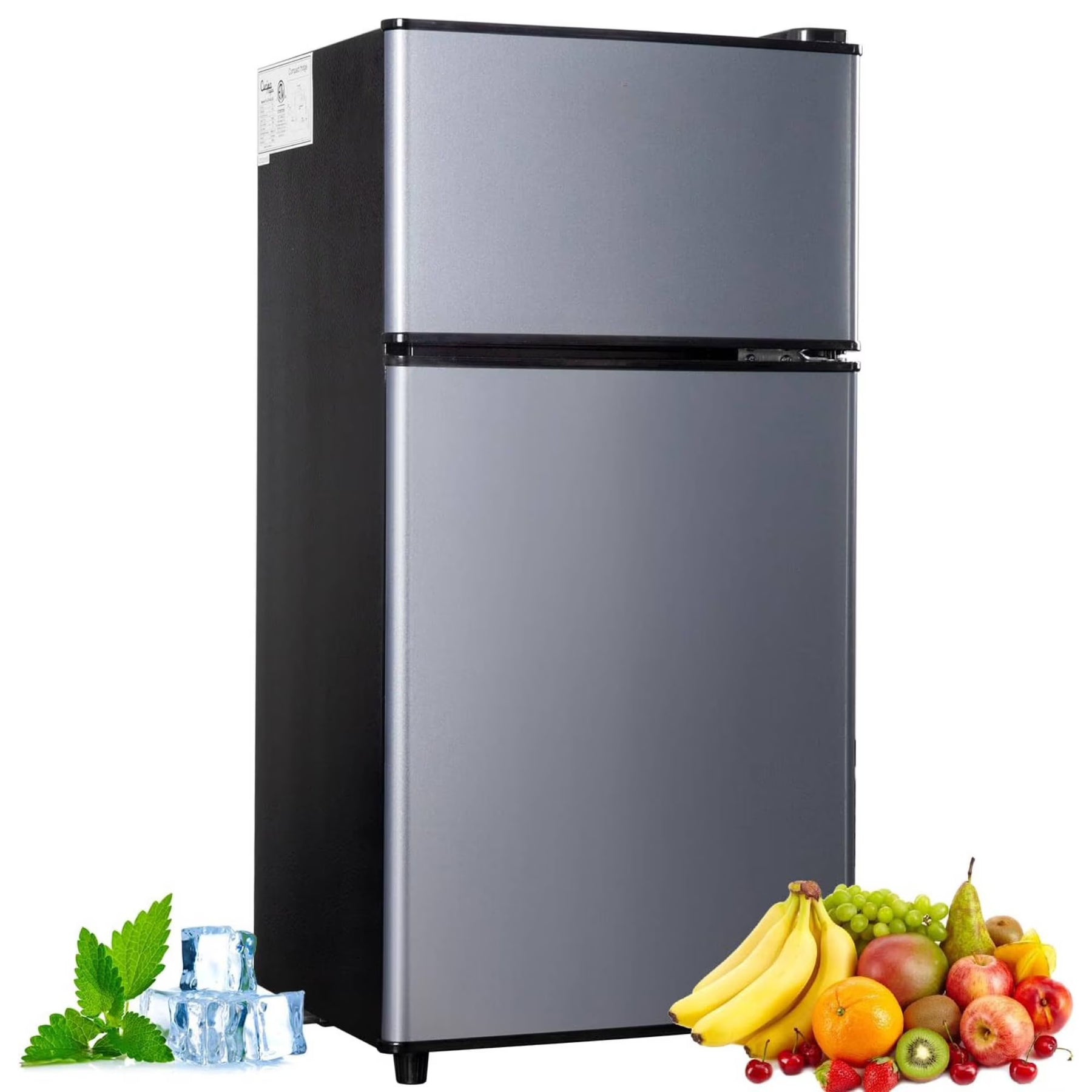 3.5 Cu.ft Mini Fridge Freezer, 2 Door Small Refrigerator, 7 Level Adjustable Thermostat Freezer Fridge for Living Room, Kitchen and Apartment, Sivelr