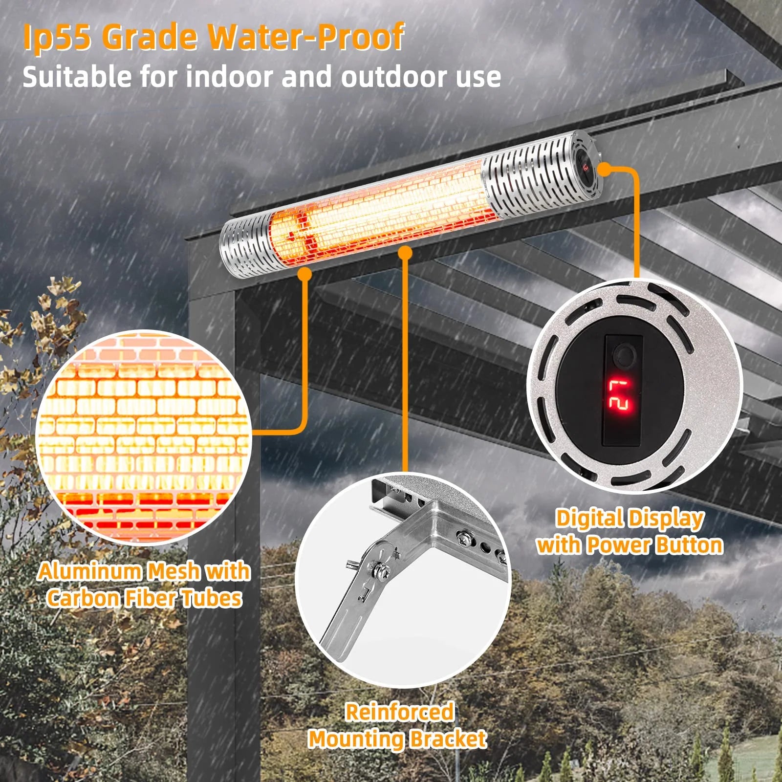 Tangkula 1500W Wall - Mounted Patio Heater, Kitchen Appliance