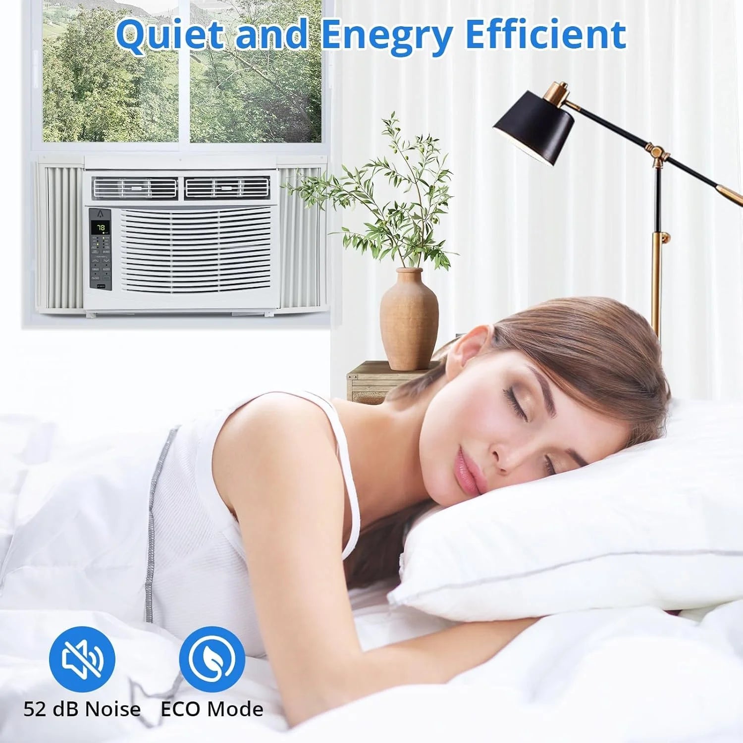 GAOMON Smart 6000 BTU Window Air Conditioner - WiFi - Enabled AC with Remote & App Control, Timer, Sleep Mode, Easy Install Kit, Cools Rooms up to 350