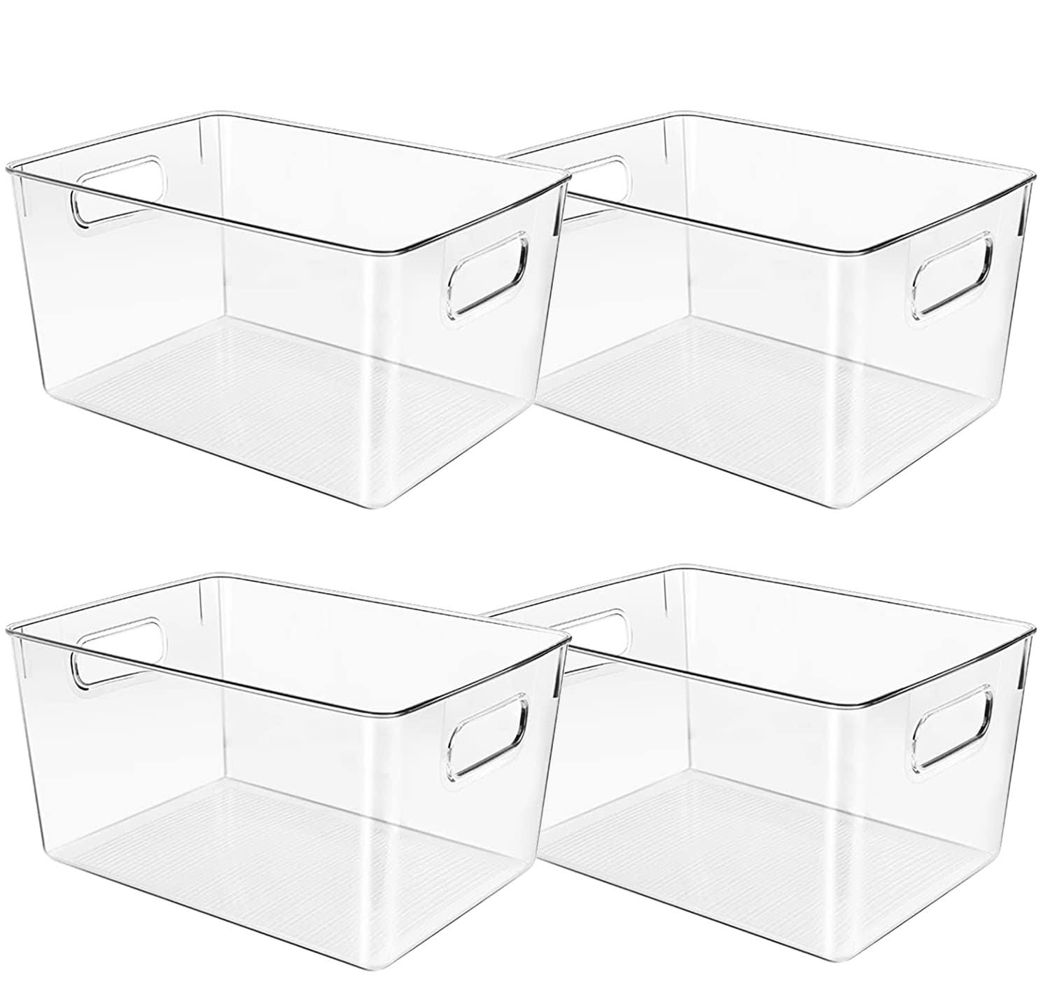 Control Kitchen Clear Plastic Storage Bins, Perfect for Kitchen Organization or Pantry Organization and Storage, Fridge Organizer Plastic Bins, Pantry