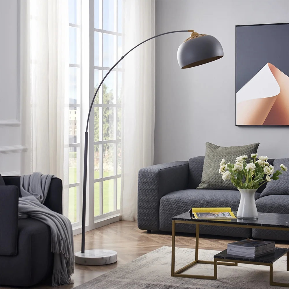Rosén GARDEN Arc Floor Lamp, Modern Reading Light for Living Room, Bedrooms and Office, Light Direction Adjustable, Bulb Not Included