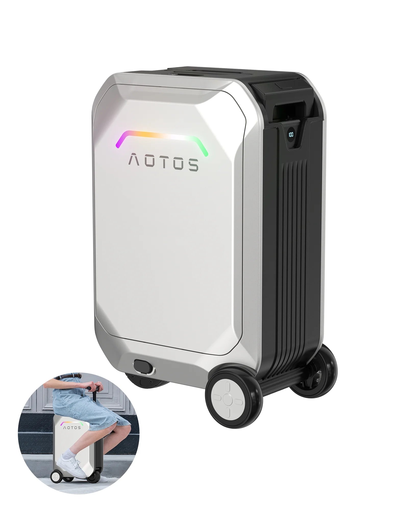 L2 - S Smart Rideable Luggage, Foldable Electric Scooter Suitcase, 6.2 Mph Max Speed, 6.2 - Mile Range, Lightweight Portable Design