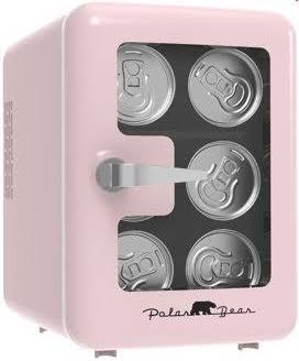 Polar Bear Mini Fridge Cooler, 6.5in. 4 - Liter Retro Window Standard Door Compact Mini Refrigerator, New