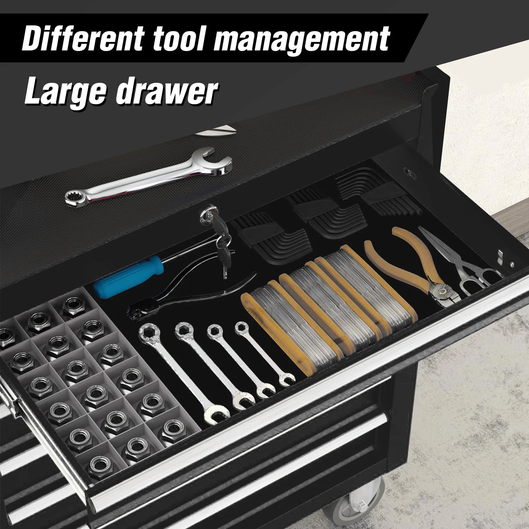 5-Drawer Rolling Tool Chest Tool Storage Cabinet with Wheels Tool Organizer Box