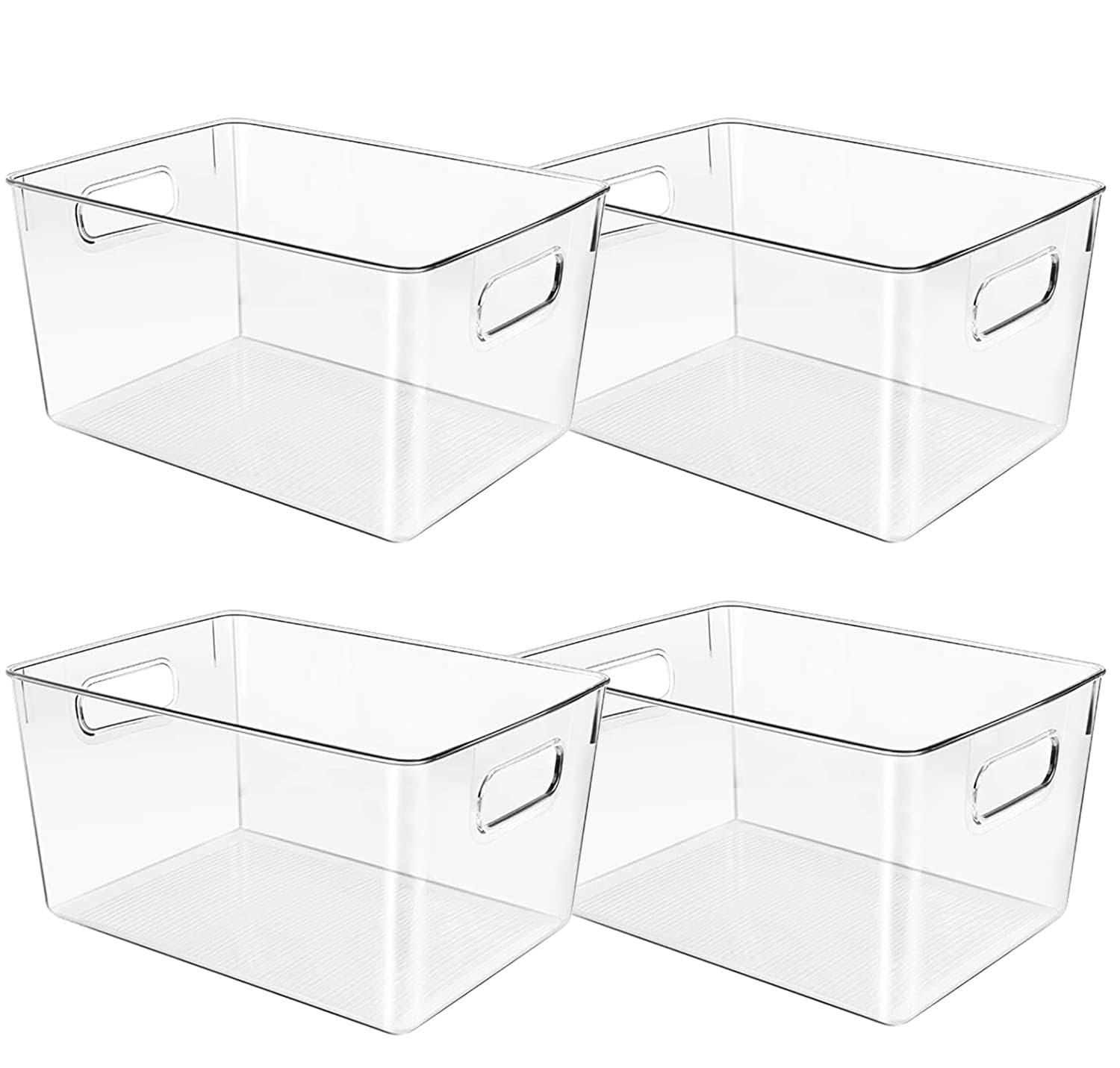 Control Kitchen Clear Plastic Storage Bins, Perfect for Kitchen Organization or Pantry Organization and Storage, Fridge Organizer, Clear Storage
