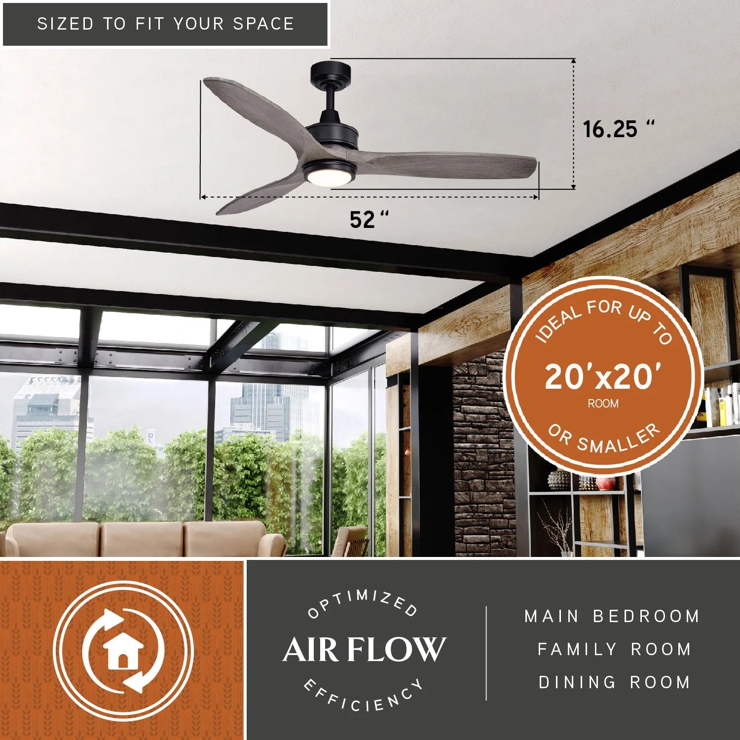 Vaxcel Curtiss Satin Brass Mid - Century Modern MCM Wood Propeller Ceiling Fan with LED Light Kit and Remote