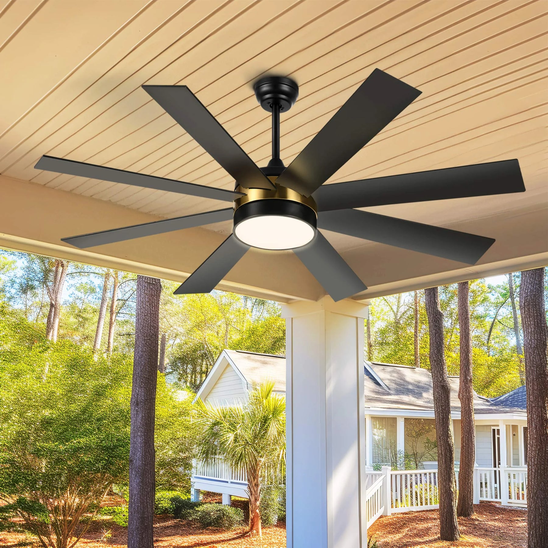 Dextrus 60 in Modern LED Outdoor/ Indoor Ceiling Fan with Remote Control
