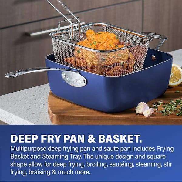 Classic Blue 20-Piece Aluminum Ultra - Durable Non - Stick Diamond Infused Cookware and Bakeware Set