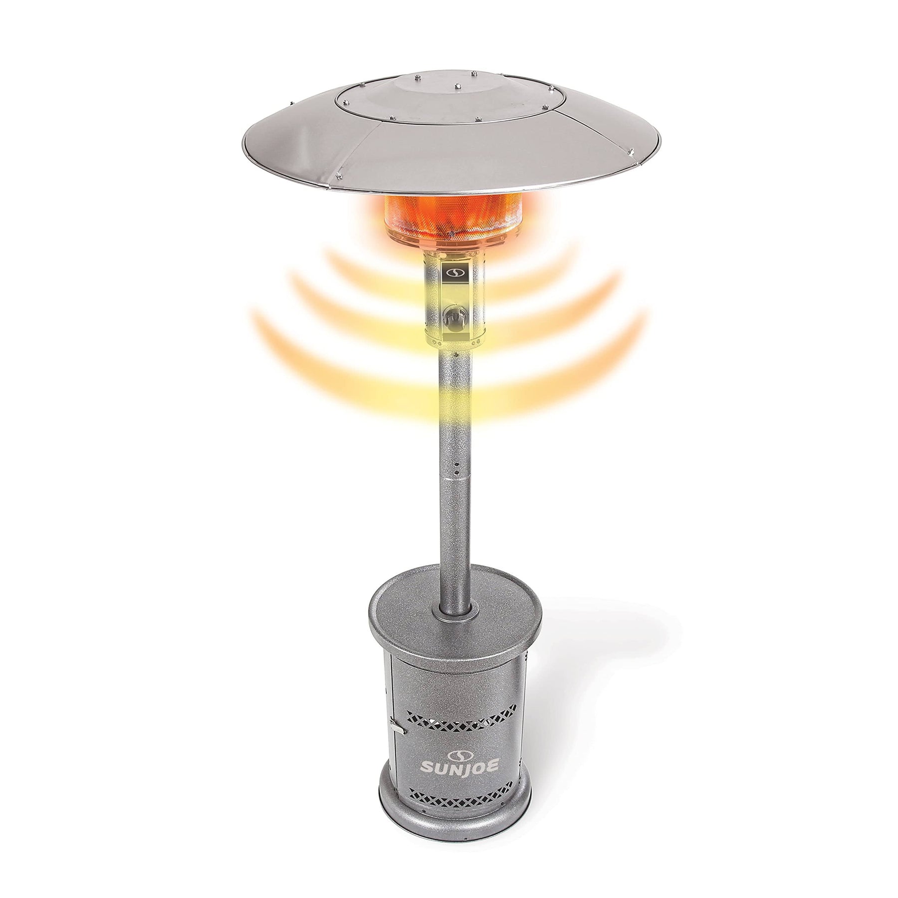 Sun Joe SJPPH48 - SLV Outdoor Propane Powered Patio Heater w/ Wheels, Tip Over & Overheat Protection, 48,000 BTU (Silver)