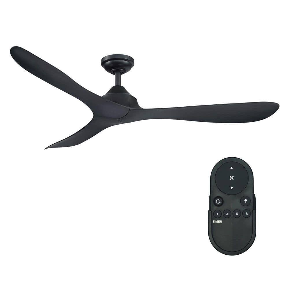 Parrot Uncle Joachim 56 in. Modern Black 3 - Blade Propeller Ceiling Fan with Remote Control