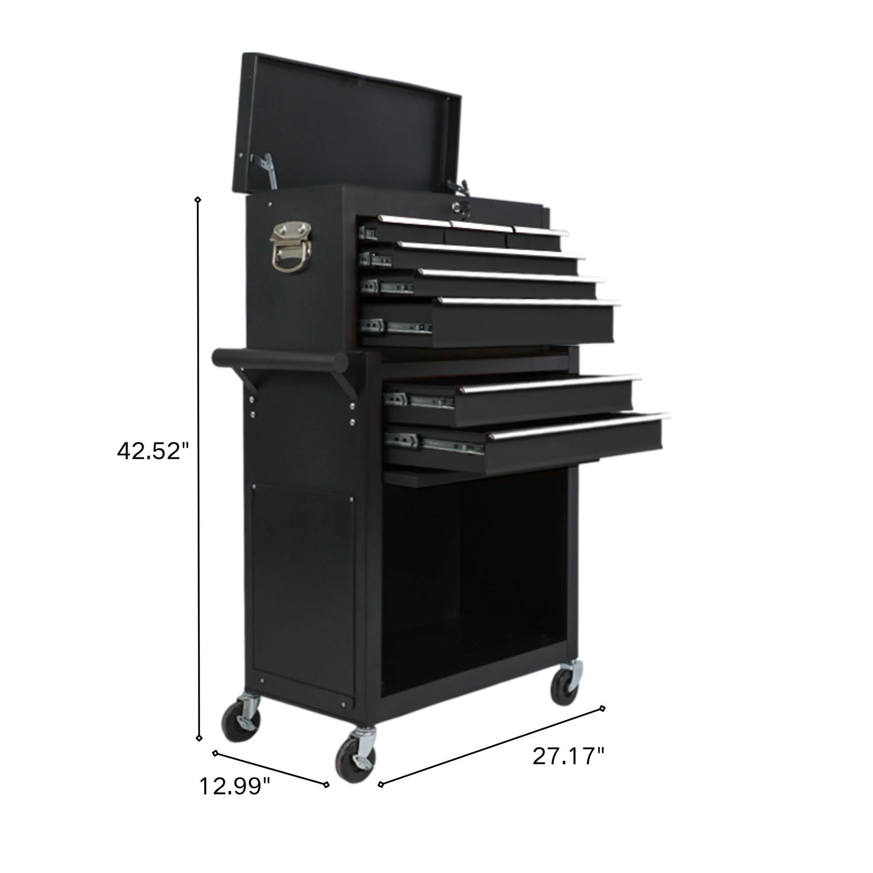 8 Drawer Large Capacity Rolling Toolbox, Detachable Cabinet Storage Tool Chest with Wheels, Tool Storage Cabinet with Lock for Workshop Garage