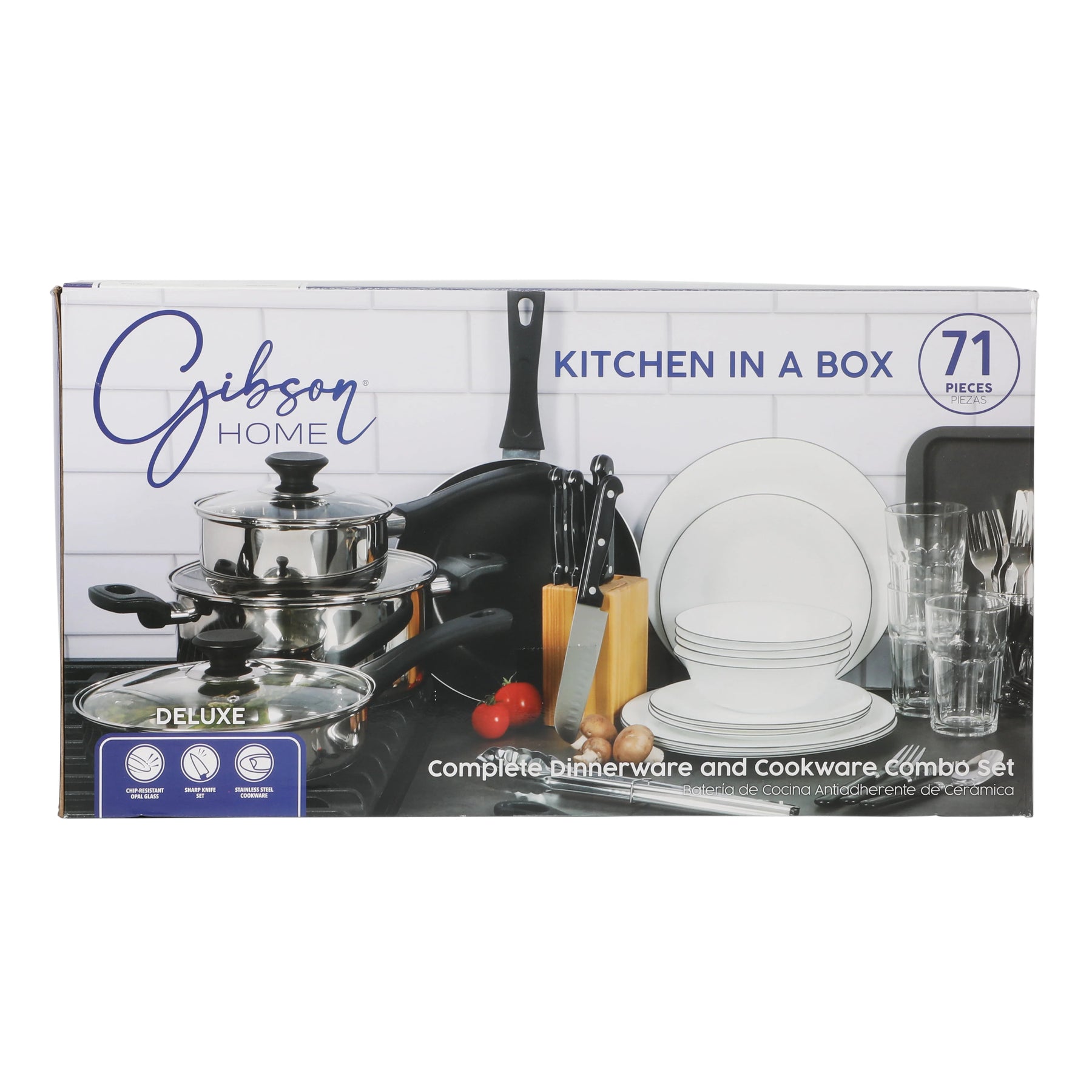 Gibson Home 71 Piece Stainless Steel Silver Cookware Combo Set