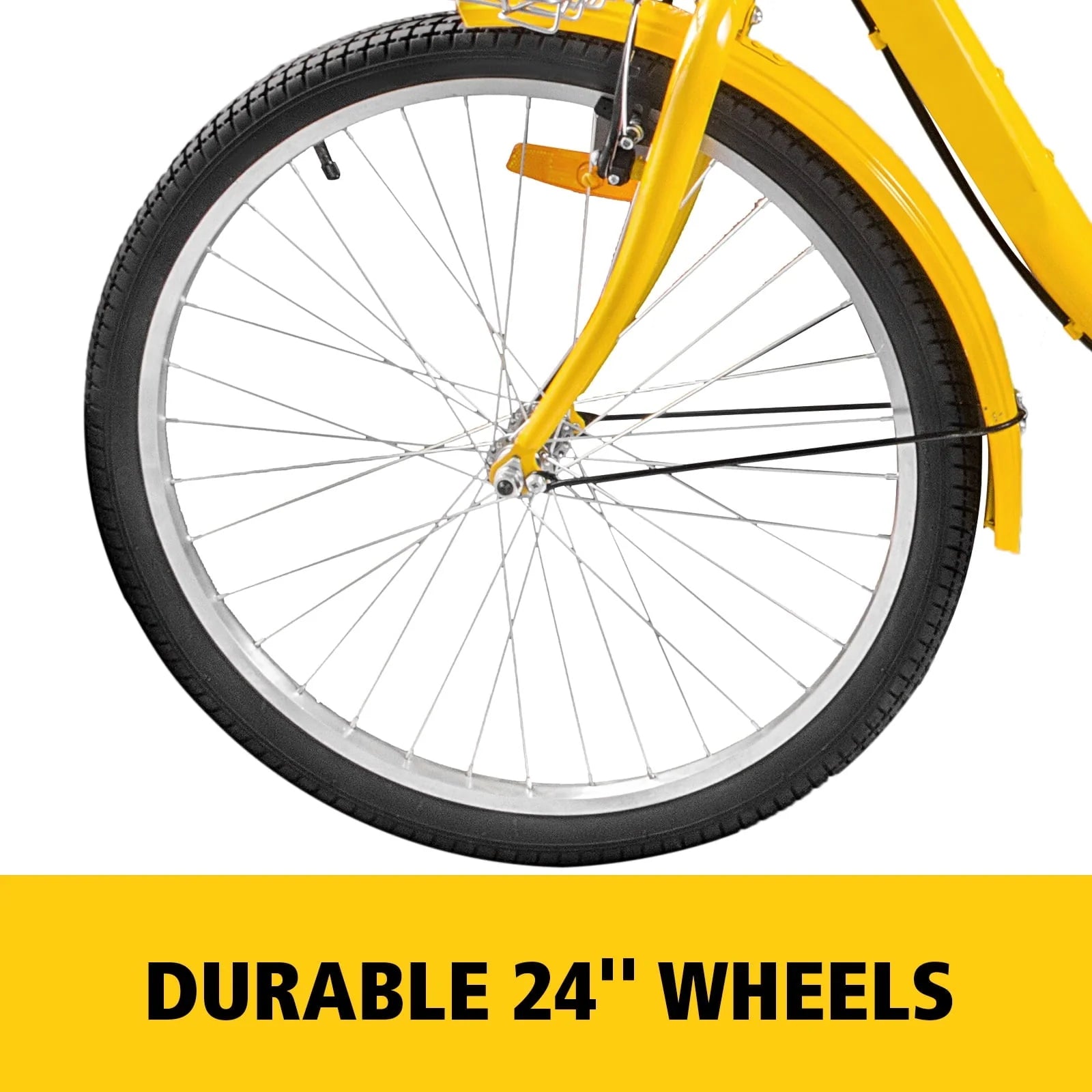 VEVOR 24"adult Tricycle 7 - Speed Three Wheel Bike Cruise Bike, Seat Adjustable Trike with Bell, Brake System and Basket Cruiser Bicycles Size for Shopping