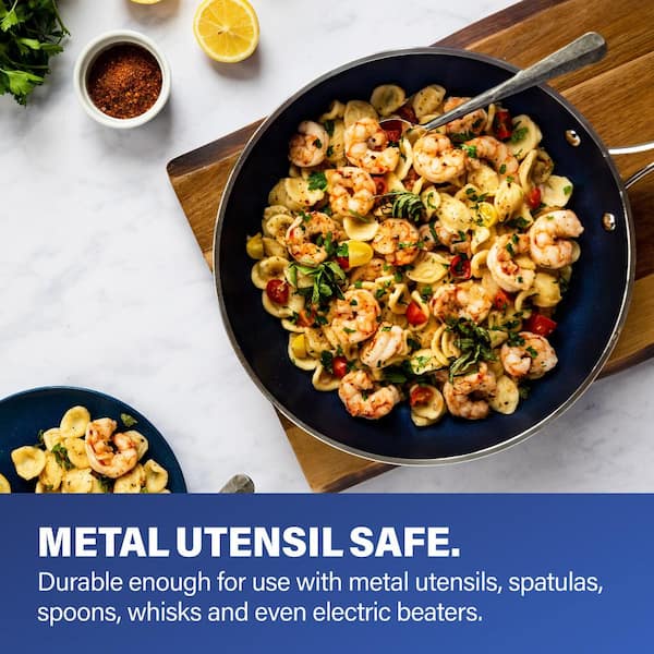 Classic Blue 20-Piece Aluminum Ultra - Durable Non - Stick Diamond Infused Cookware and Bakeware Set