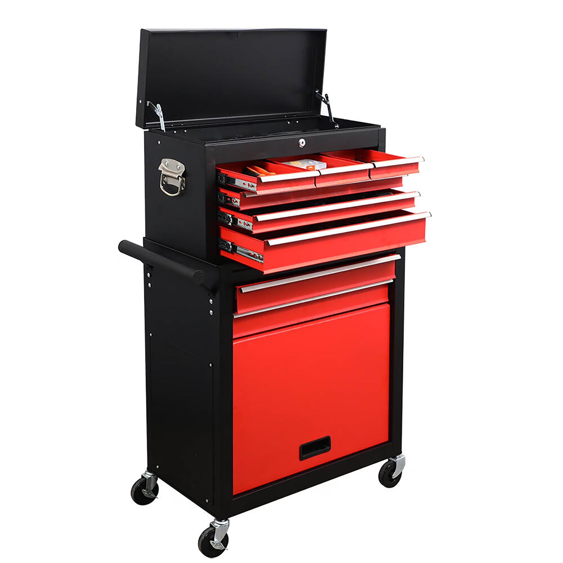 8 Drawer Large Capacity Rolling Toolbox, Detachable Cabinet Storage Tool Chest with Wheels, Tool Storage Cabinet with Lock for Workshop Garage